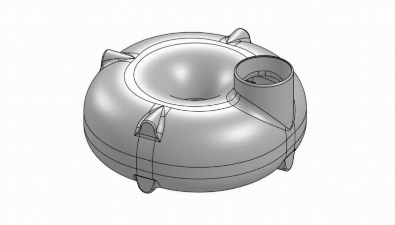 3D vizualizace nízkoprofilové samonosné ROTO nádrže typu TD o objemu 3,2m3